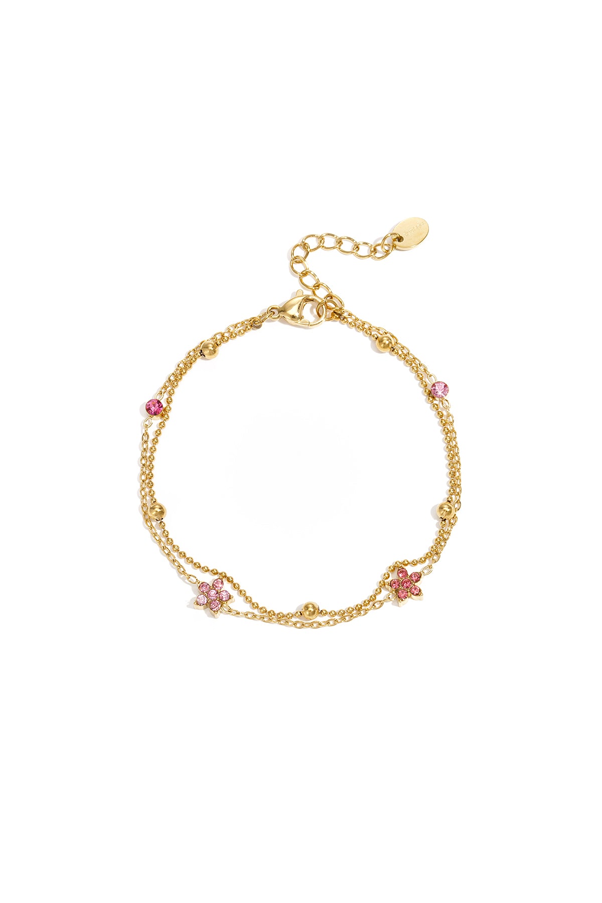 Bracelet with colored stones and flowers