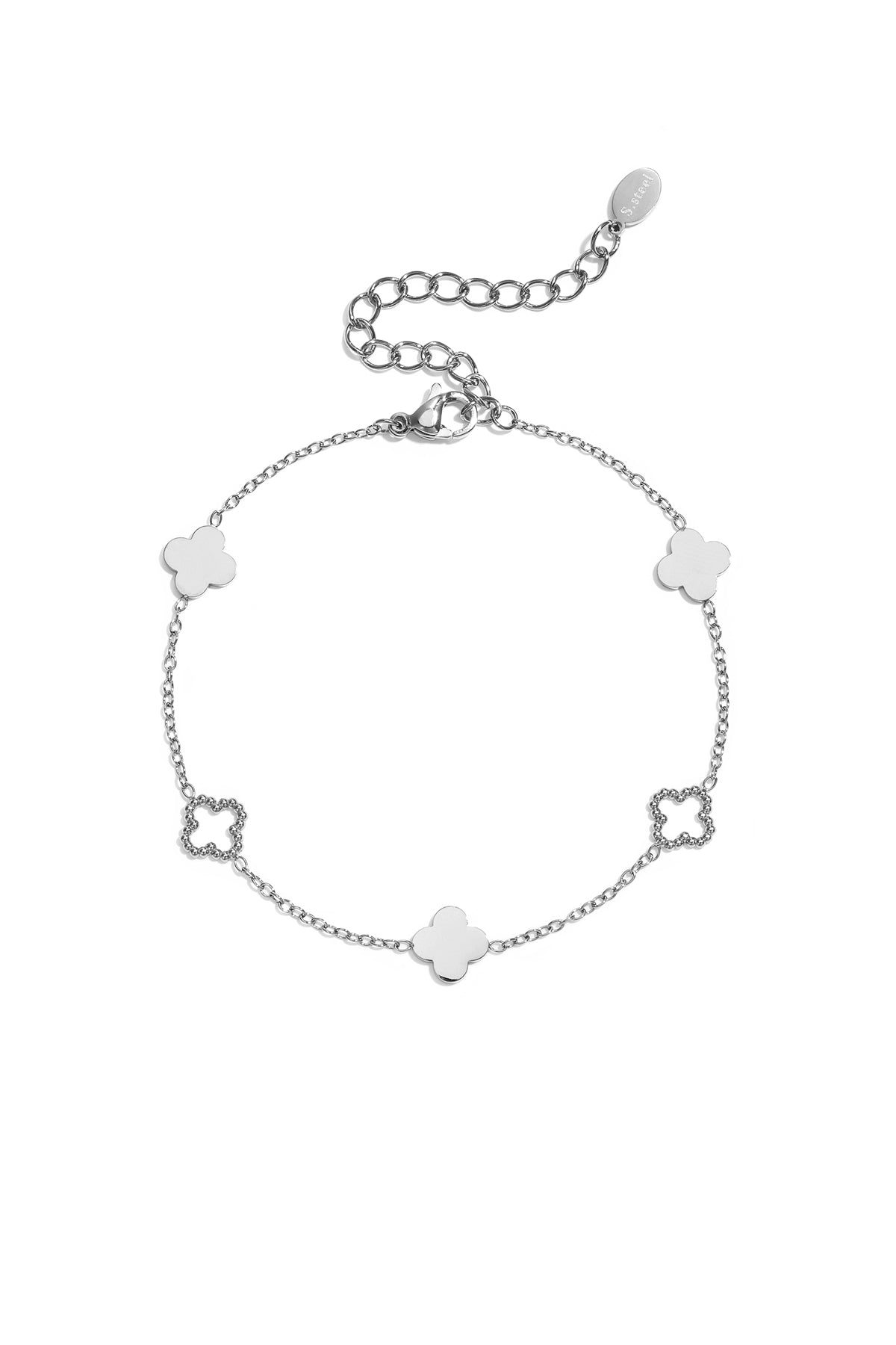 14K Gold Plated Stainless Steel Charm Bracelets Clover Simple Daily Simple Series Women's jewelry